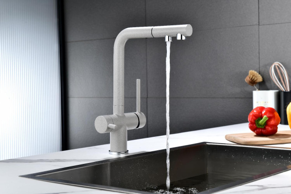 Смеситель для кухни Paulmark SERPENTINE Se213222-GR, серый