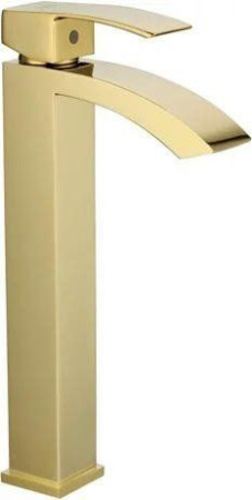 Смеситель для раковины Высокий Grocenberg GB3007 Золото матовый