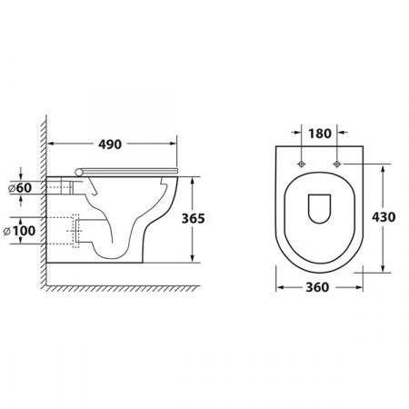 Унитаз подвесной OWL Tid Cirkel-H OWLT190701 с сиденьем DP микролифт
