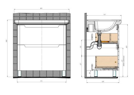 Тумба напольная BRIZ Альби 85 с умывальником Дуглас, 235 03-08085-14 00 БЕЛ