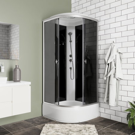 Душевая кабина Niagara Eco E90/26/TN (90х90х215) средний поддон(26см),стекло тонированное, 4 места