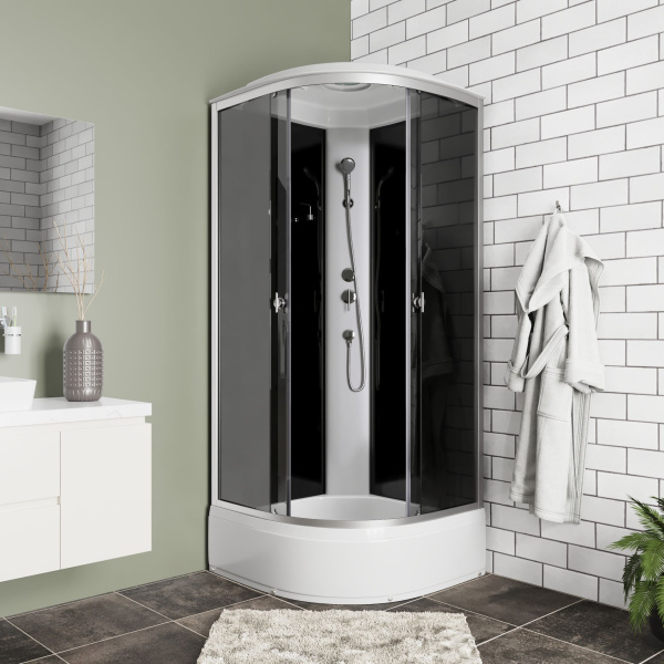 Душевая кабина Niagara Eco E90/26/TN (90х90х215) средний поддон(26см),стекло тонированное, 4 места