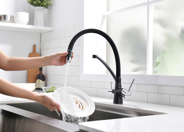 Смеситель для кухни Paulmark SIЕGEN Si213111-418, черный металлик