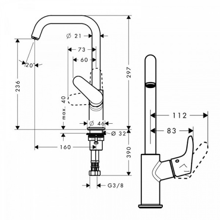 Смеситель для умывальника Hansgrohe Focus 31519000