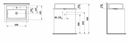 Умывальник Laufen Living City 8114320001041 60x42x14