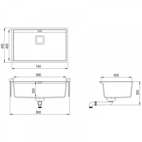 Кухонная мойка Aquasanita Delicia SQD 101 AW (alba 710)