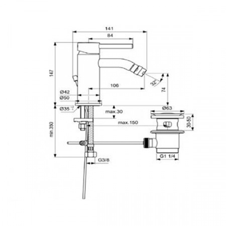 Смеситель для биде Ideal Standart Ceraline BC197AA