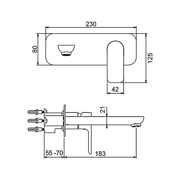 Настенный смеситель для раковины Gappo G1048-22