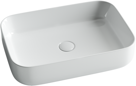 Умывальник чаша накладная прямоугольная Ceramicanova Element 600*420*140мм, Белый, CN5004