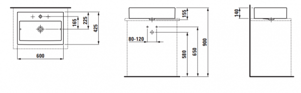 Умывальник Laufen Living City 8114320001081 60x42x15