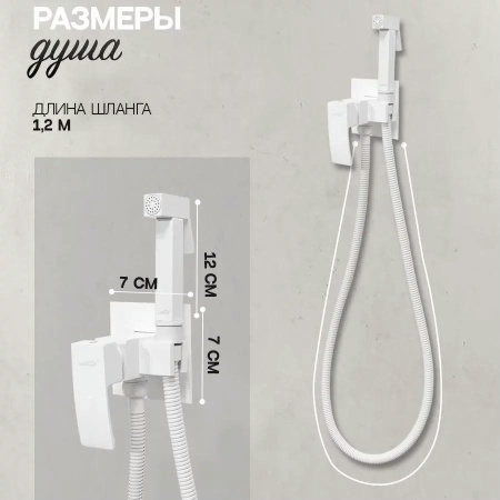 Смеситель встраиваемый с гигиеническим душем Hansberge H3077 Белый