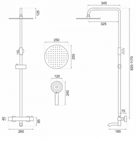 Душевая система Rea Lungo REA-P4113 (черный)