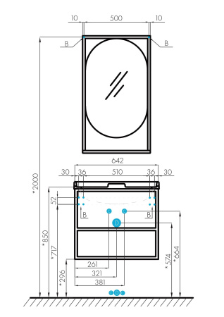 Зеркало AQUATON Лофт Фабрик 50 дуб эндгрейн, 1A242502LTDU0