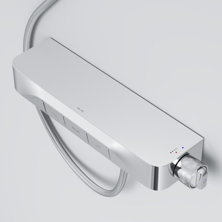 F8F10500 Func Cмеситель для душа AM.PM, кнопочный с полкой, с изливом, хром