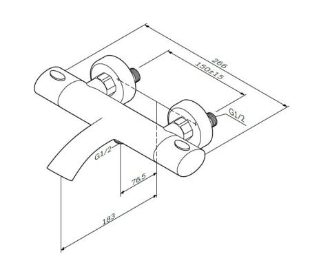 Смеситель для ванны и душа AM.PM Sense F7550064 с термостатом