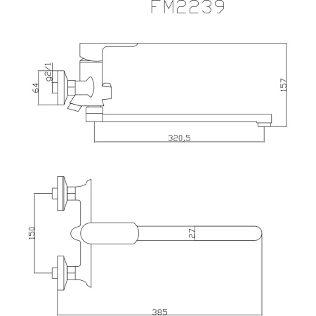 Смеситель для ванны Fmark FM2239, хром