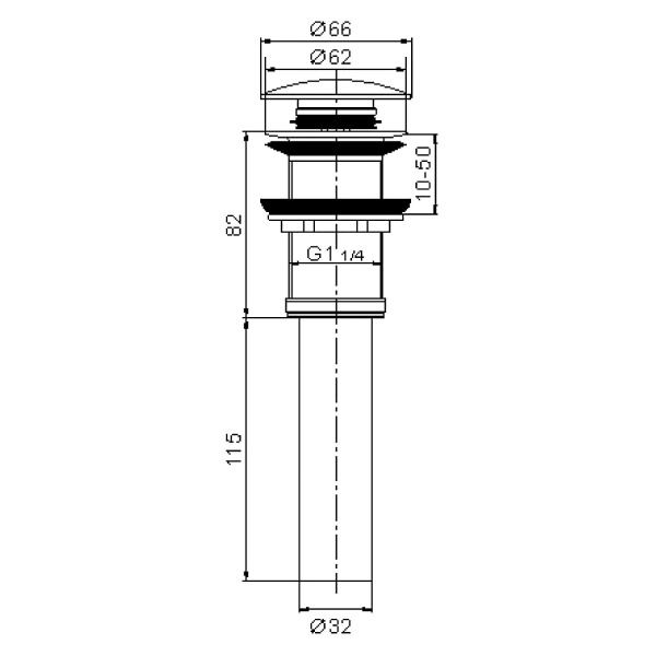 Донный клапан без перелива Rose RS11T