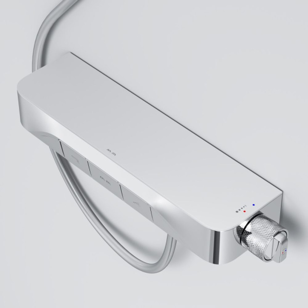 F8F10500 Func Cмеситель для душа AM.PM, кнопочный с полкой, с изливом, хром