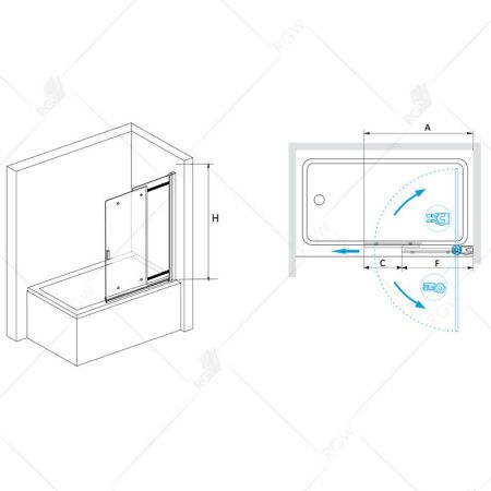 Шторка на ванну RGW SC-44 03114410-11 прозрачное стекло, хром