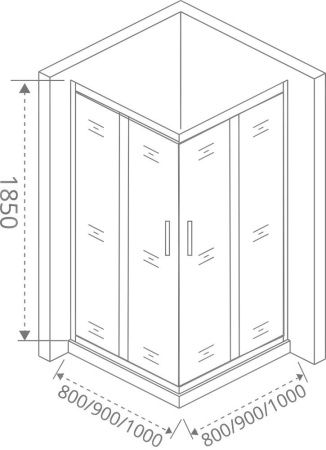 Душевой уголок Good Door LATTE CR-100-C-WE прозрачное стекло