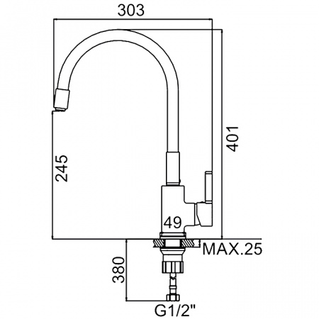 Смеситель для мойки с гибким изливом Ledeme Rainbow L4898-10