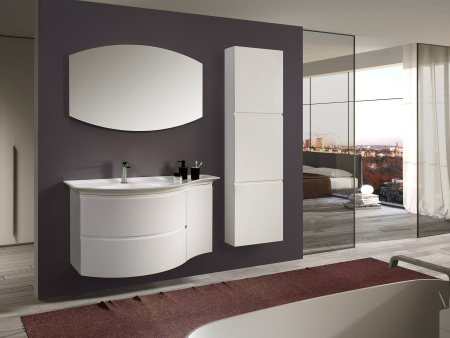 Тумба под умывальник Belux Версаль подвесная 111-02, белый глянцевый, левая