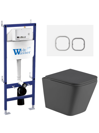 Комплект инсталляции с унитазом Weltwasser BAMBERG 460 + GELBACH 041 MT-GR + BAMBERG WT