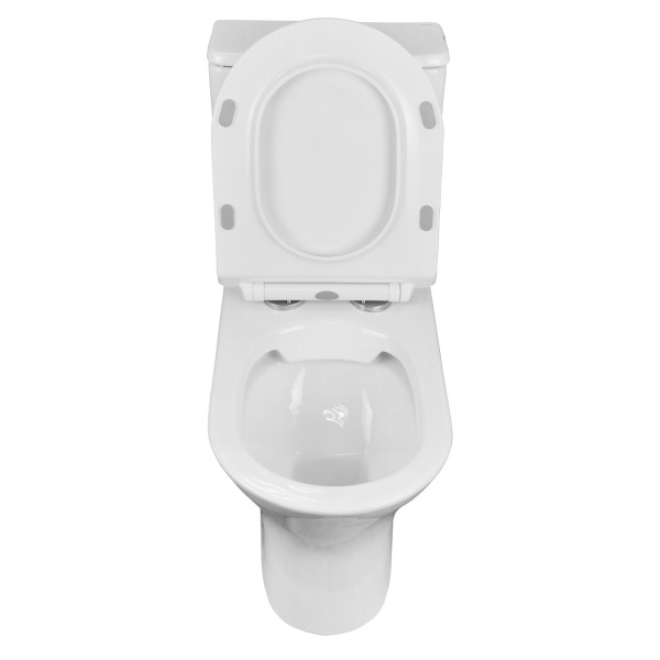 Унитаз напольный Azario FRETTA ROUND N 340х650х770 безободковый, c быстросьемным сиденьем микролифт (AZ-1038A)