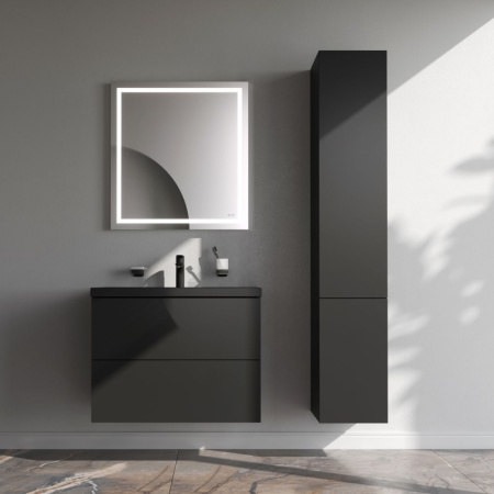 M90FHX07522BM Gem База под раковину AM.PM, подвесная, 75 см, 2 ящика push-to-open, черный матовый