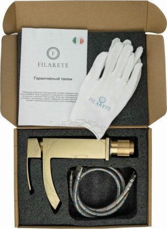 Cмеситель для раковины FILARETE Waterfall FL5010 (Матовое золото)