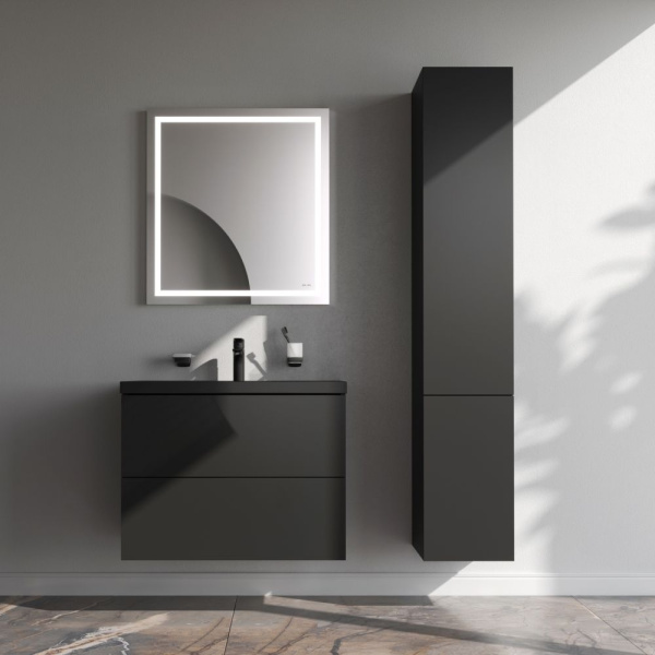 M90FHX07522BM Gem База под раковину AM.PM, подвесная, 75 см, 2 ящика push-to-open, черный матовый