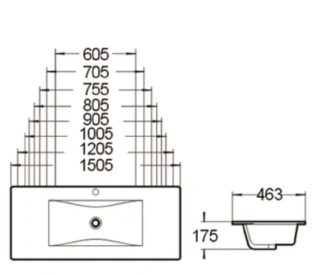 Раковина SantiLine SL-2102 (80) 81х46 белая