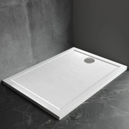 Душевой поддон Veconi Pietra W, 800x800x30, искусственный камень, белый
