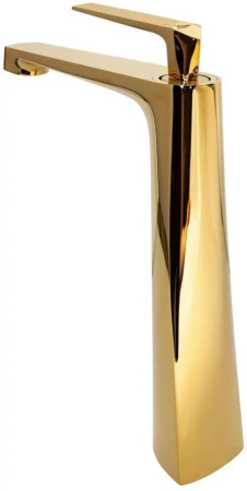 Cмеситель для раковины Высокий Hansberge H2068 Золото глянец