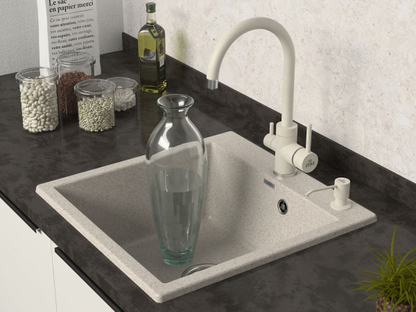 Мойка Paulmark KANTE 50 PM105152-BE 520х510х200 мм, IT-GRANIT, бежевый