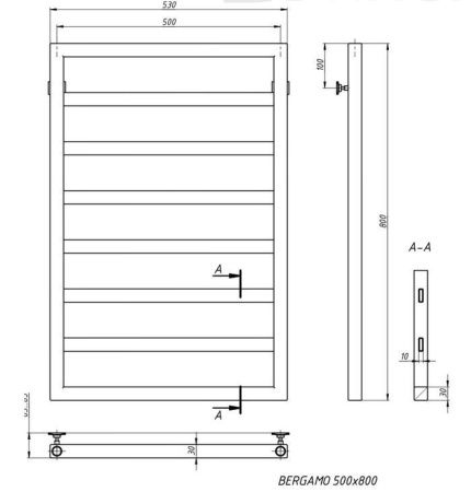 Полотенцесушитель Stinox Bergamo водяной 50x80