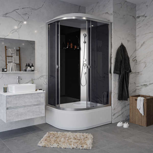 Душевая кабина Niagara Eco E120/80/40R/TN (120х80х215) высокий поддон(40см),стекло тонированное,4 места