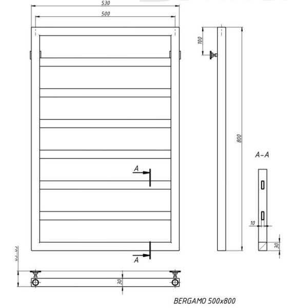 Полотенцесушитель Stinox Bergamo водяной 50x80