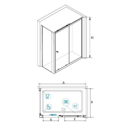 Душевой уголок RGW CL-45-1 (CL-12 + Z-060-1) 040945128-011 стекло прозрачное 120х80