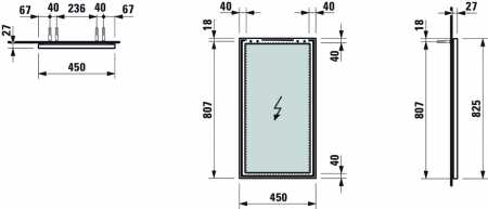 Зеркало Laufen Frame 25 4474009004501 45x82.5