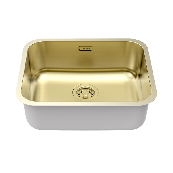 Мойка Paulmark VELLO 53 UNI VE53-LG 533х433х200 мм, нержавеющая сталь, светлое золото