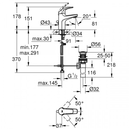 Смеситель для умывальника Grohe BauCurve 32805000