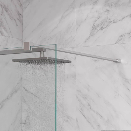 Душевая перегородка, ограждение Reflexion RX20090CCR-18 Walk in 200x90см, прозрачное закаленное стекло 8мм, хромированный профиль