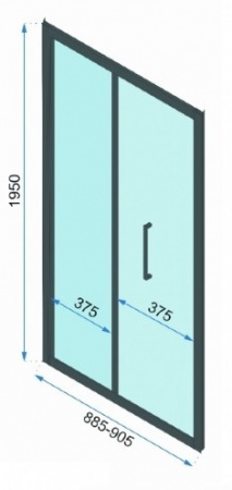 Душевая дверь Rea Rapid Fold 90 Rea-K6419 складная, черный