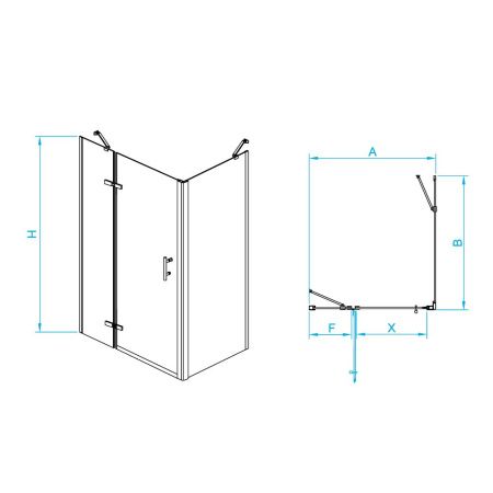 Душевой уголок RGW PA-77B L (PA-07B L + Z-050-2B + держатель O-204B) 41087707-084L 100х70х195 см, черный