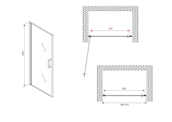 Душевая дверь ABBER Sonnenstrand AG04090M