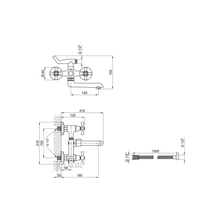 Смеситель для ванны FASHUN A3024, хром