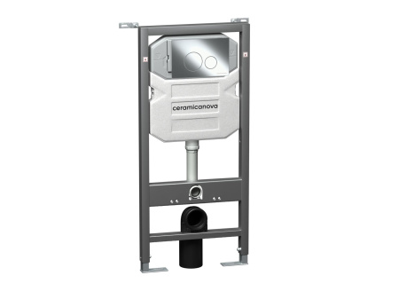 Система инсталляции для унитазов CERAMICANOVA Envision с кнопкой смыва Round цвет хром и креплениями, CN1001CH