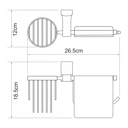 Держатель туалетной бумаги и освежителя WasserKRAFT Leine K-5059W