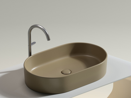 Умывальник чаша накладная овальная Ceramicanova Element 608*385*122мм, Капучино матовый, CN6048MC